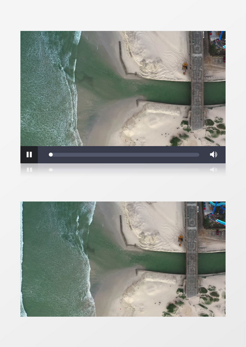 支流汇入大海实拍视频