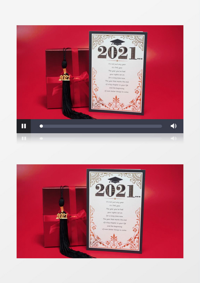  红色礼盒毕业祝福礼物毕业证书实拍视频