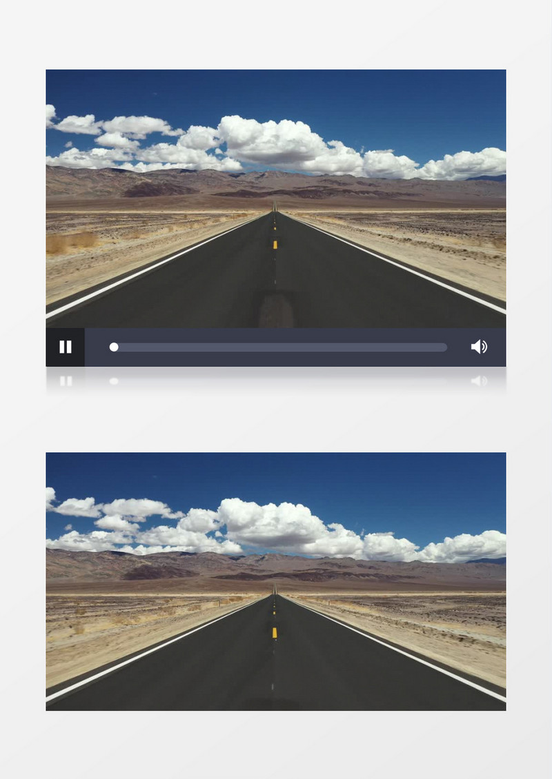 荒漠里一条笔直的公路实拍视频