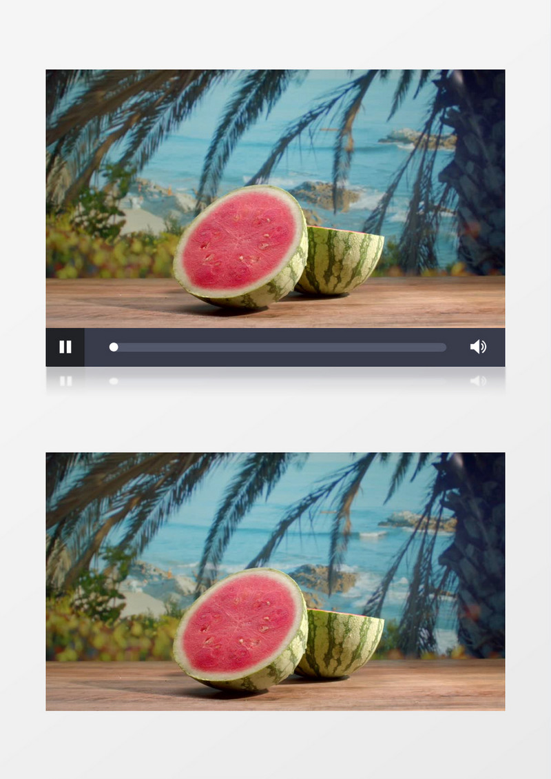夏日海边的西瓜实拍视频素材