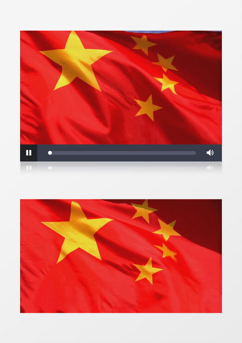 五星红旗飘扬在蓝天下背景视频素材