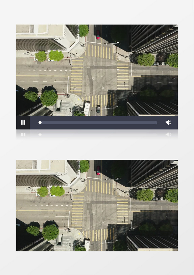 俯拍街道路口的交通状况实拍视频素材