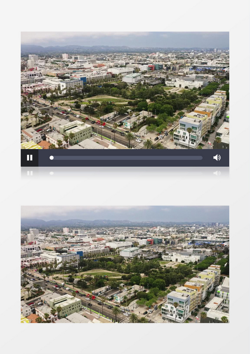 航拍城市中心的建筑物实拍视频素材