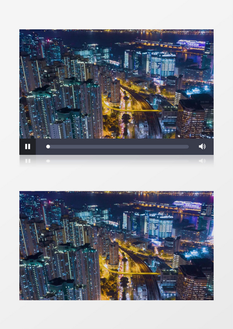 夜晚城市景色和车水马龙的交通状况实拍视频素材