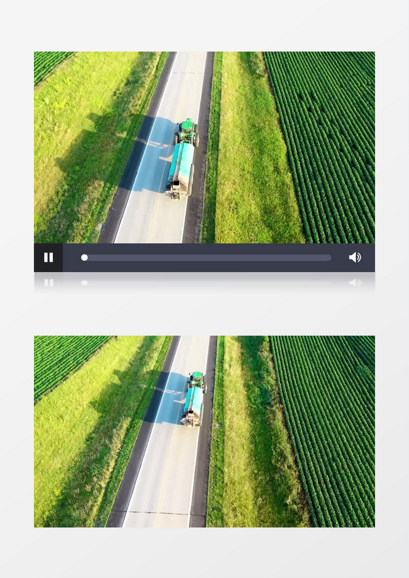 拖拉机拉着罐车在田间道路上行驶实拍视频素材