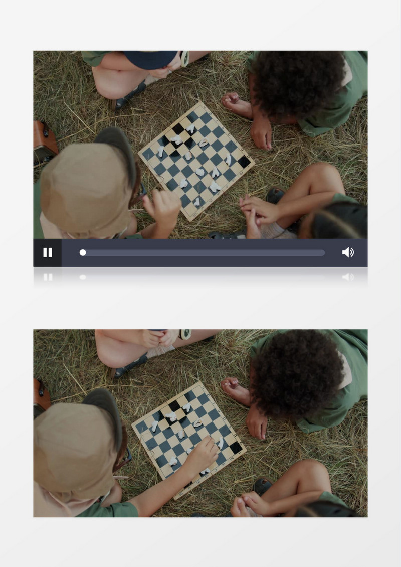 小朋友们在郊外下棋实拍视频素材