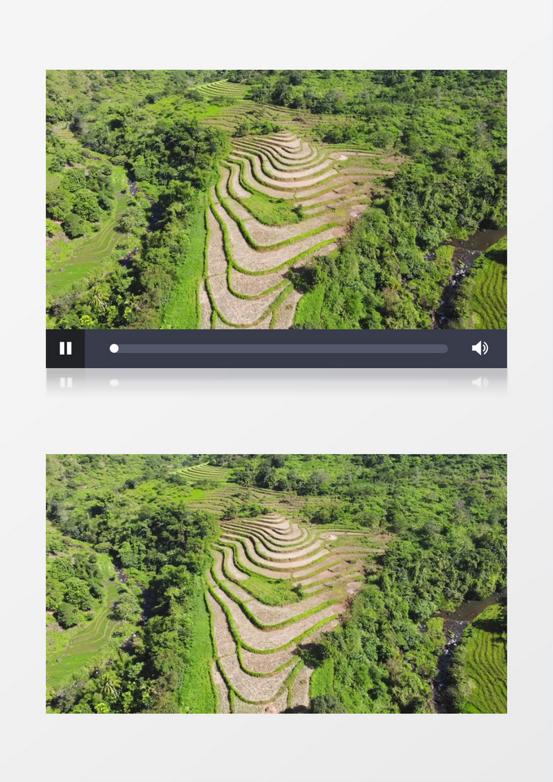 航拍地面的丘陵土地实拍视频素材
