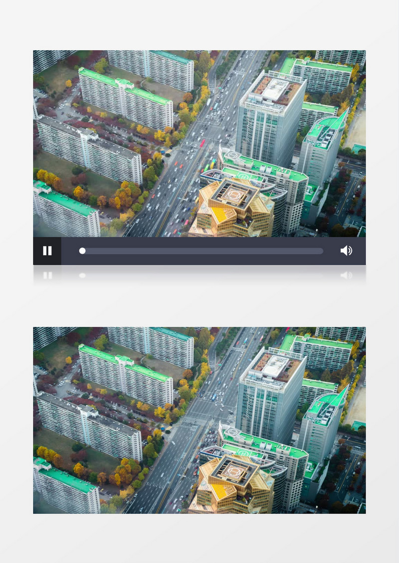 延时拍摄城市中心道路的车流景象实拍视频素材
