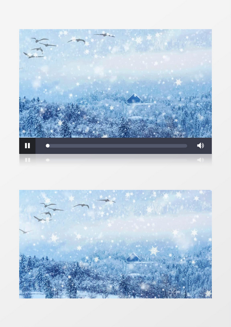 冬季雪花飘落下雪背景视频