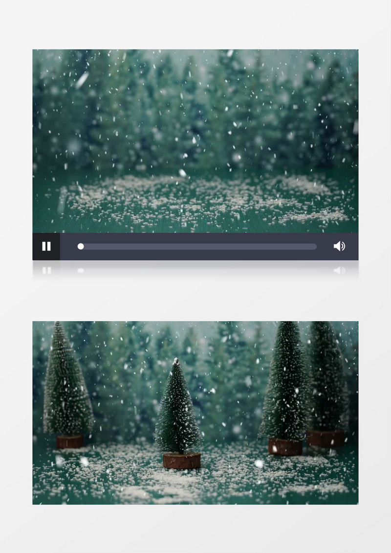 圣诞节雪花飘落圣诞老人场景实拍视频素材