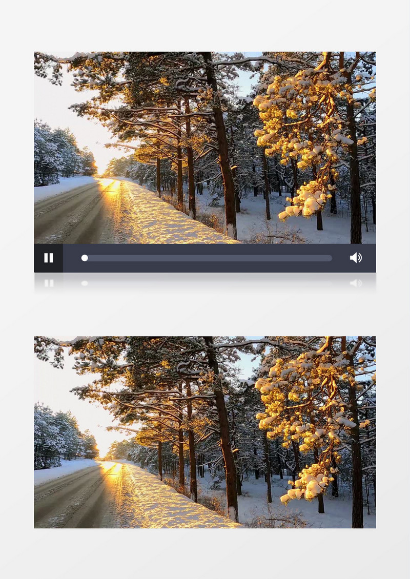 清晨的阳光照射在雪后的地面上实拍视频素材