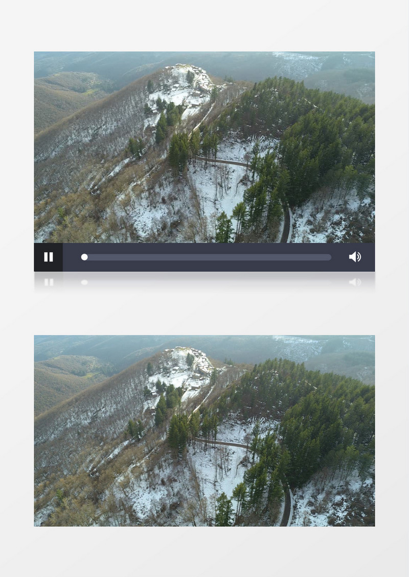 雪后航拍森林山川缩影实拍视频素材