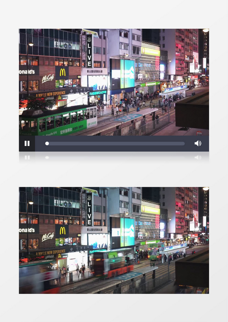 夜晚城市街道的车辆和人流实拍视频素材