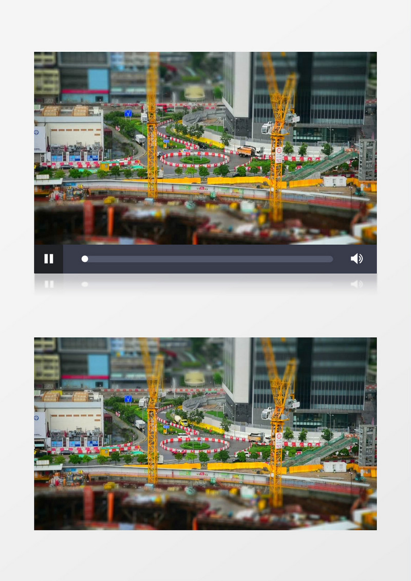 延时拍摄车辆有序的通过工地附近的道路实拍视频素材