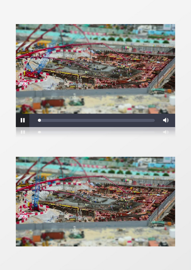 延时拍摄混凝土泵车在灌泥浆实拍视频素材