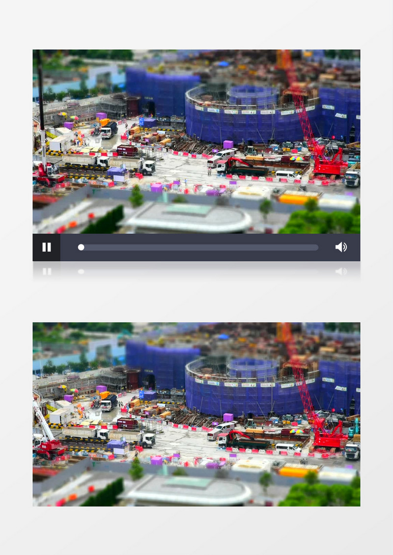 延时拍摄建筑工地繁忙的景象实拍视频素材