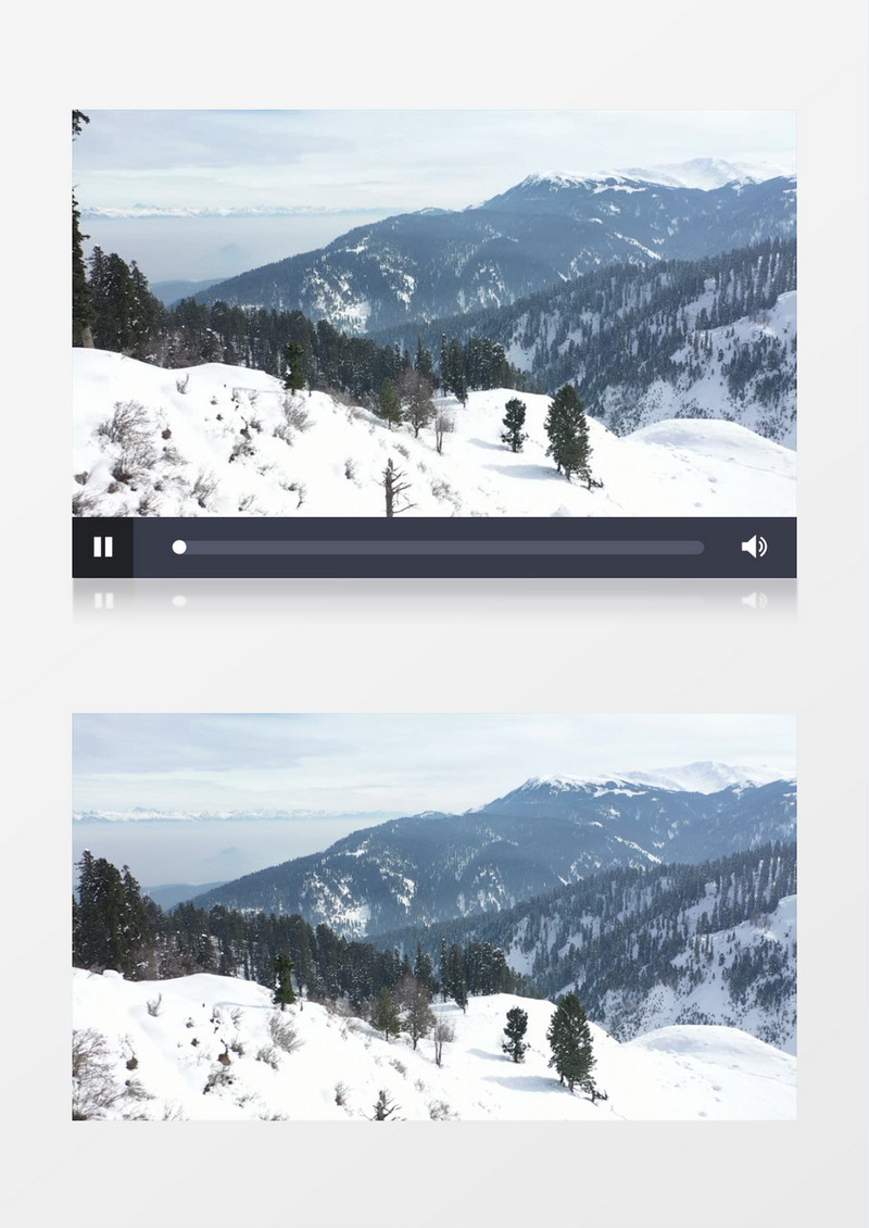 冬季白皑皑的雪山和丛林实拍视频素材
