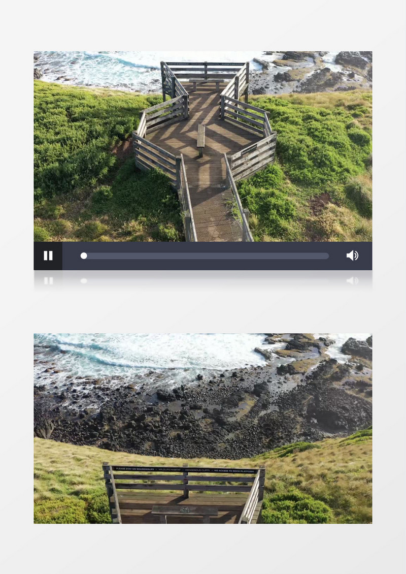 实拍海岸边汹涌的海水实拍视频素材