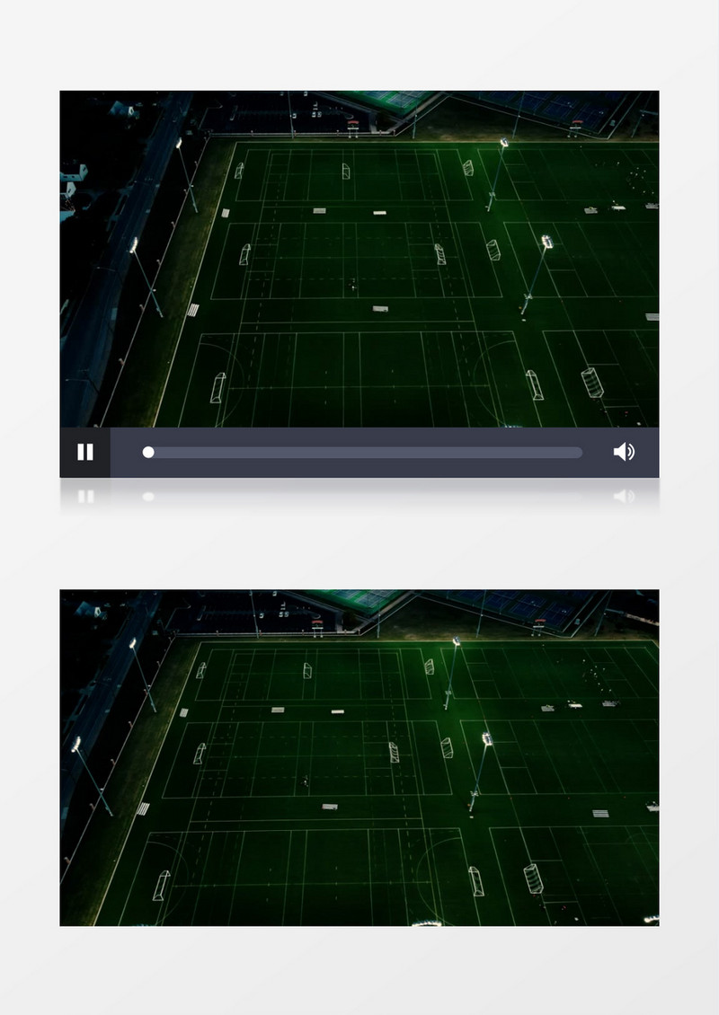 实拍夜晚城市中的足球场地实拍视频素材