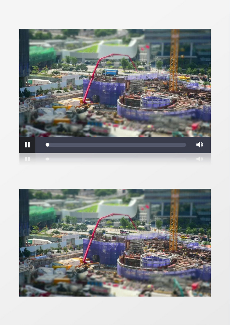延时拍摄建筑工地工作过程实拍视频素材