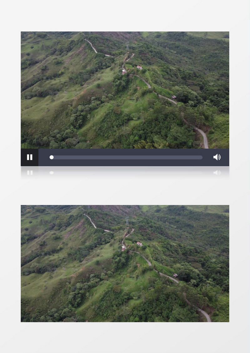 航拍山川景色和山顶的公路实拍视频素材