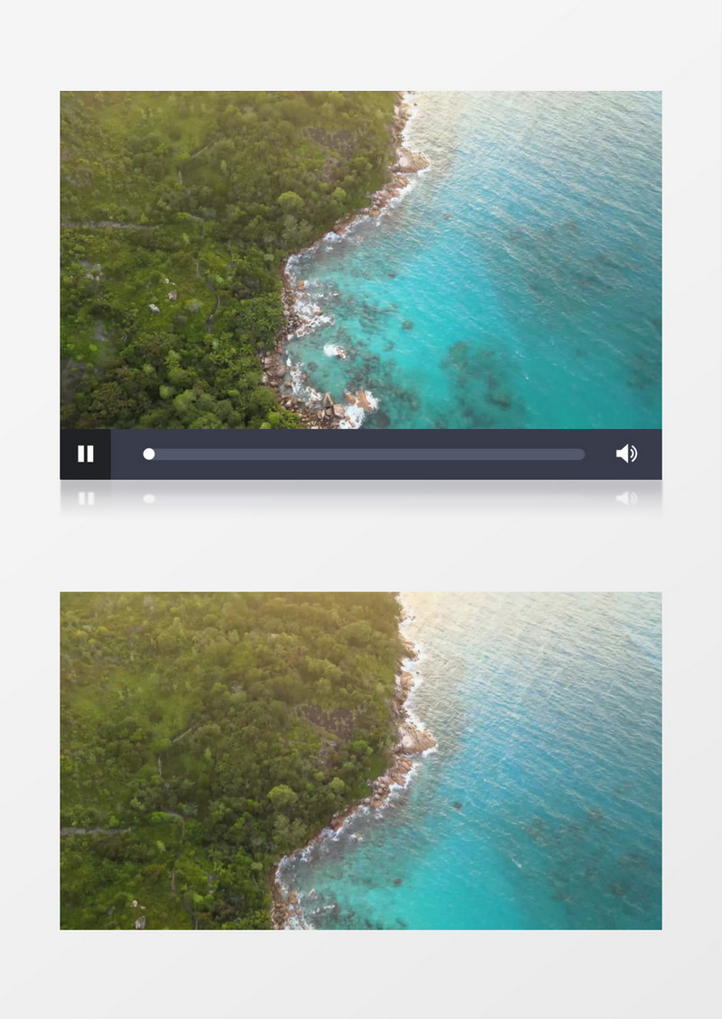夕阳下的海水和海边的景色实拍视频素材