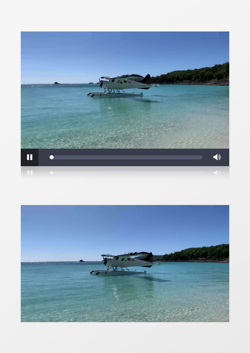 在海面上停泊起飞的飞机实拍视频素材