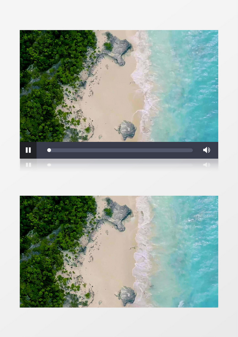 航拍海边的景色和湛蓝的海水实拍视频素材