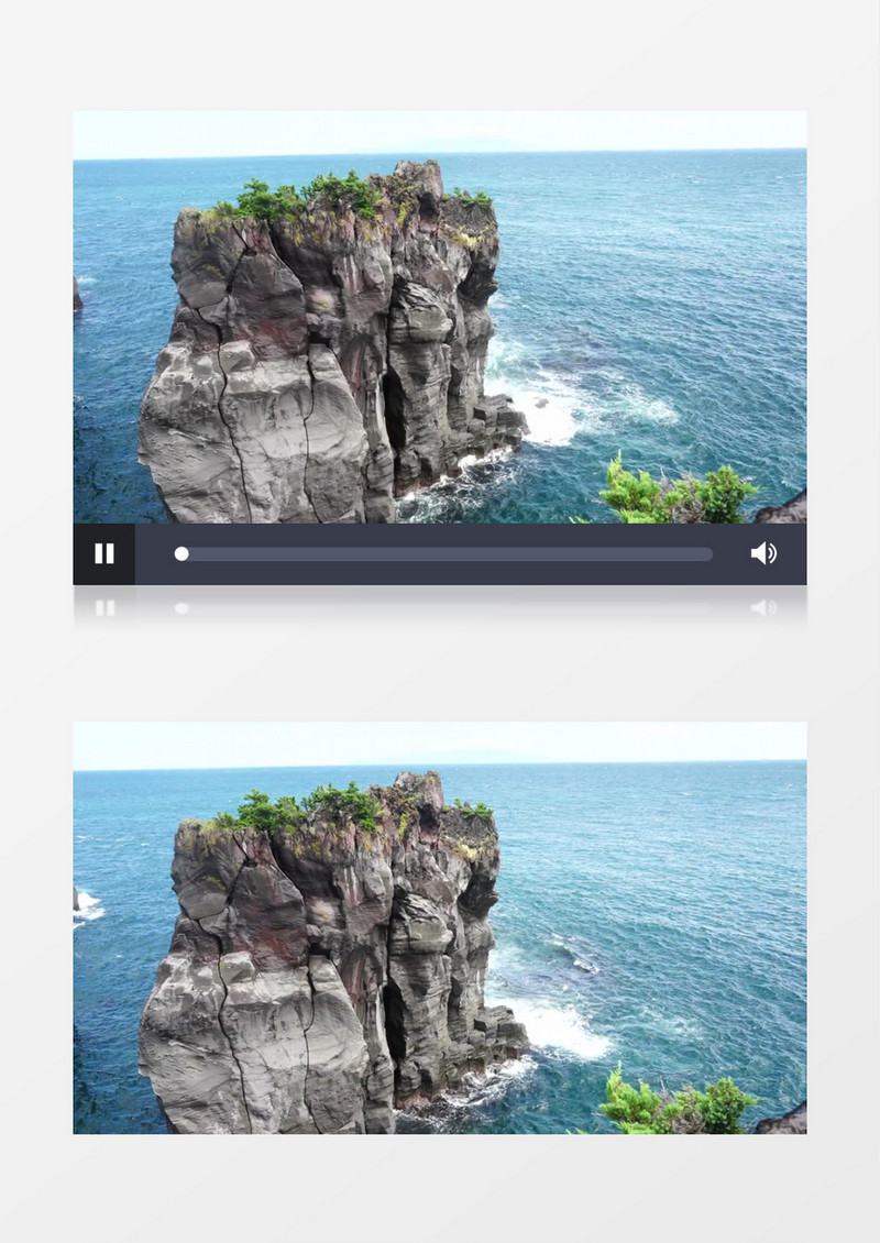 屹立在海中央的礁石实拍视频素材