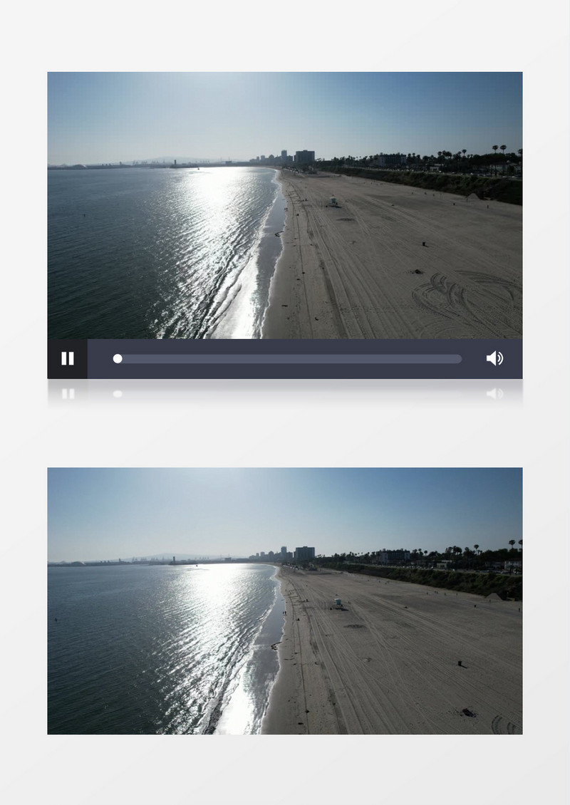 航拍海水不断拍打到沙滩上实拍视频素材