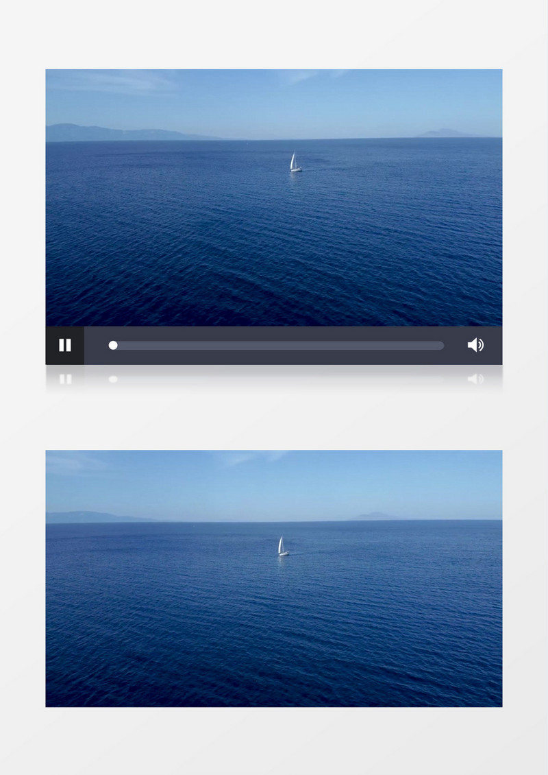 浩瀚的海水中有一艘小船在行驶实拍视频素材