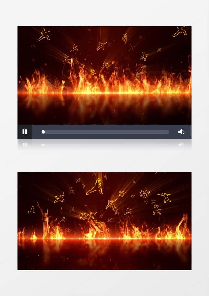 焰武术舞台背景循环AE模板