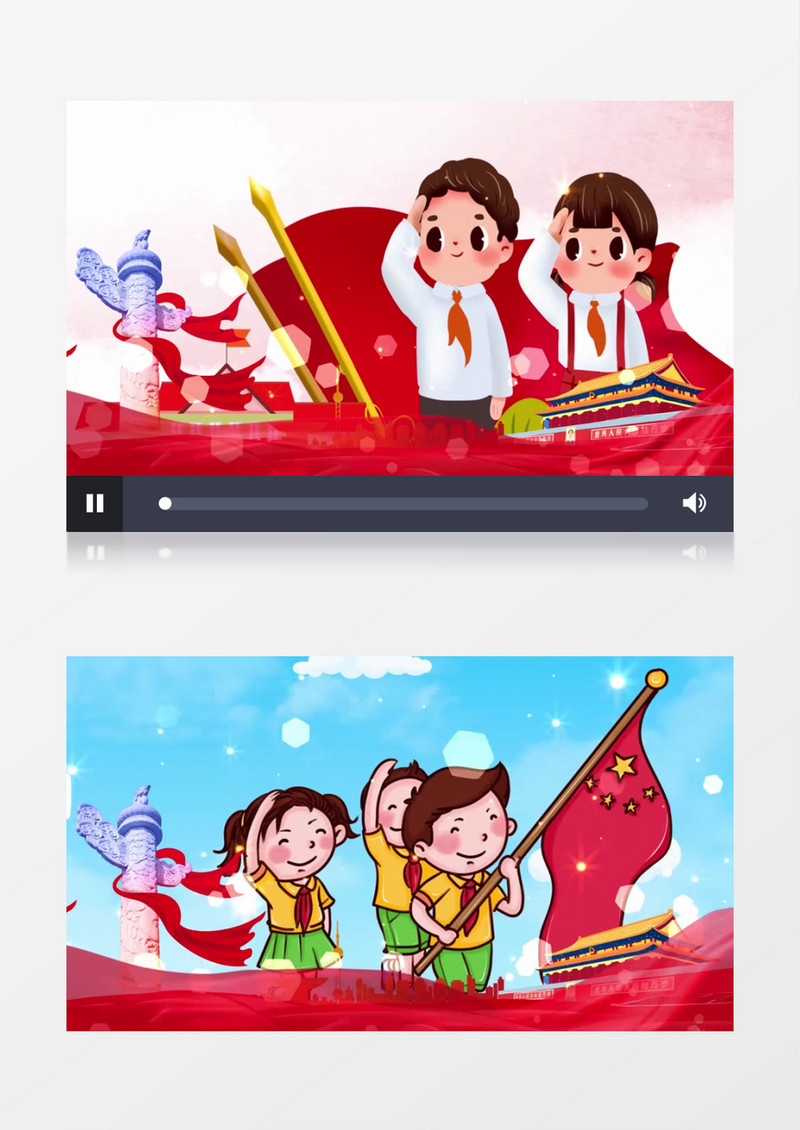 红领巾相约中国梦配乐成品舞台背景AE模板