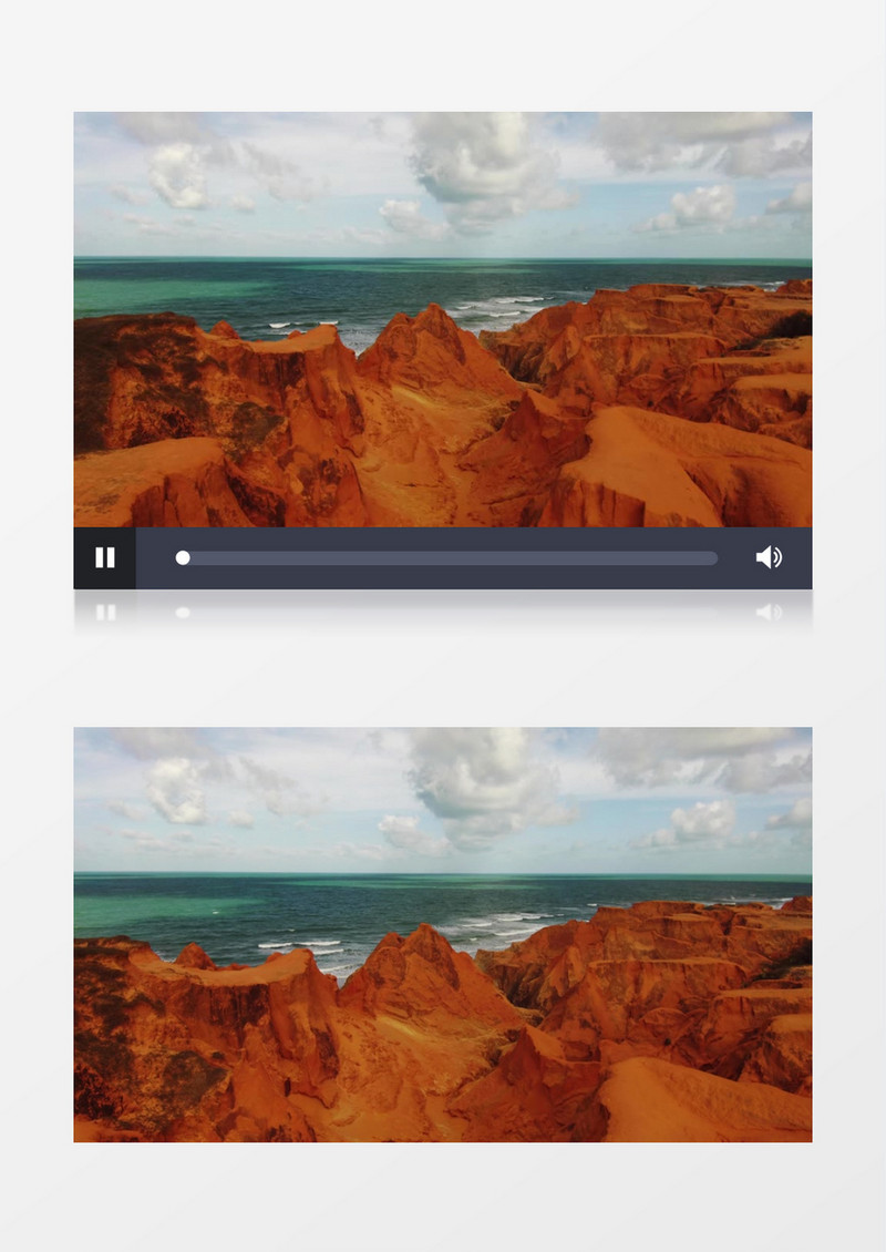 湛蓝的海水和海边奇特的地貌实拍视频素材