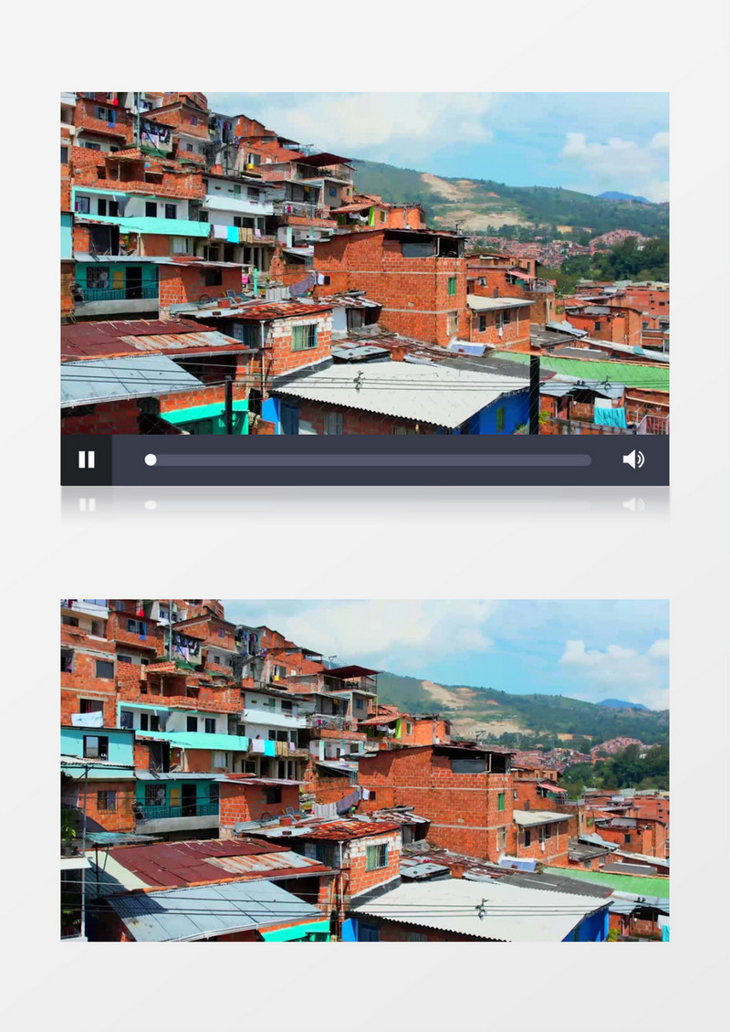 山上层叠的民居建筑实拍视频素材