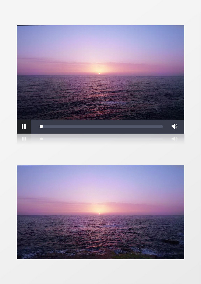 夕阳缓缓的落下地平线实拍视频素材
