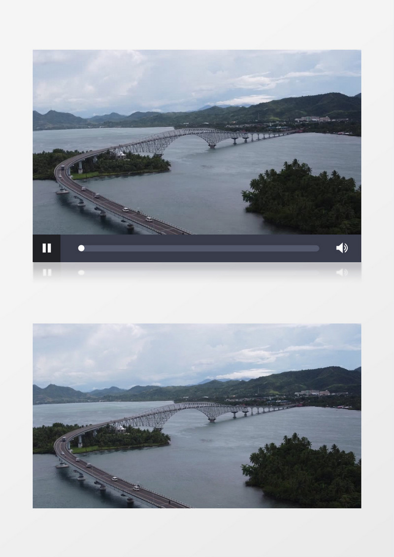 跨海大桥上有序行驶的车辆实拍视频素材
