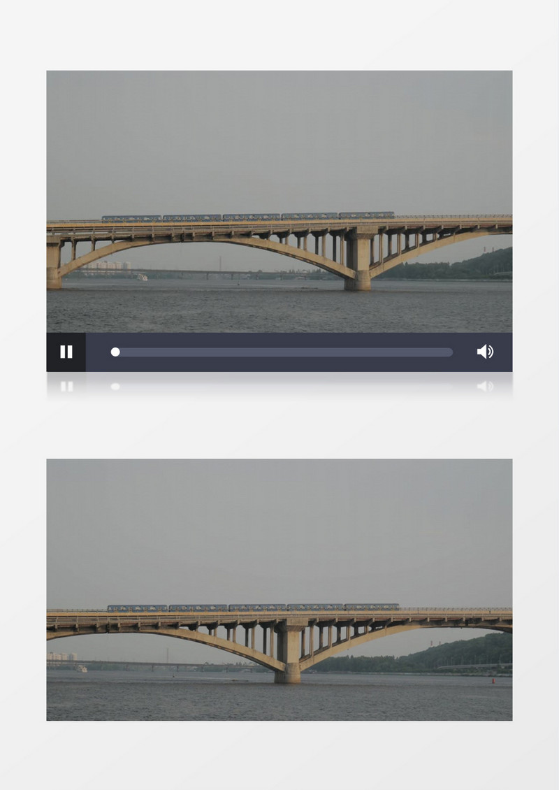 火车行驶过跨河大桥实拍视频素材