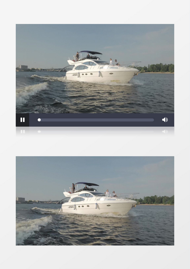 游艇行驶在海面上实拍视频素材