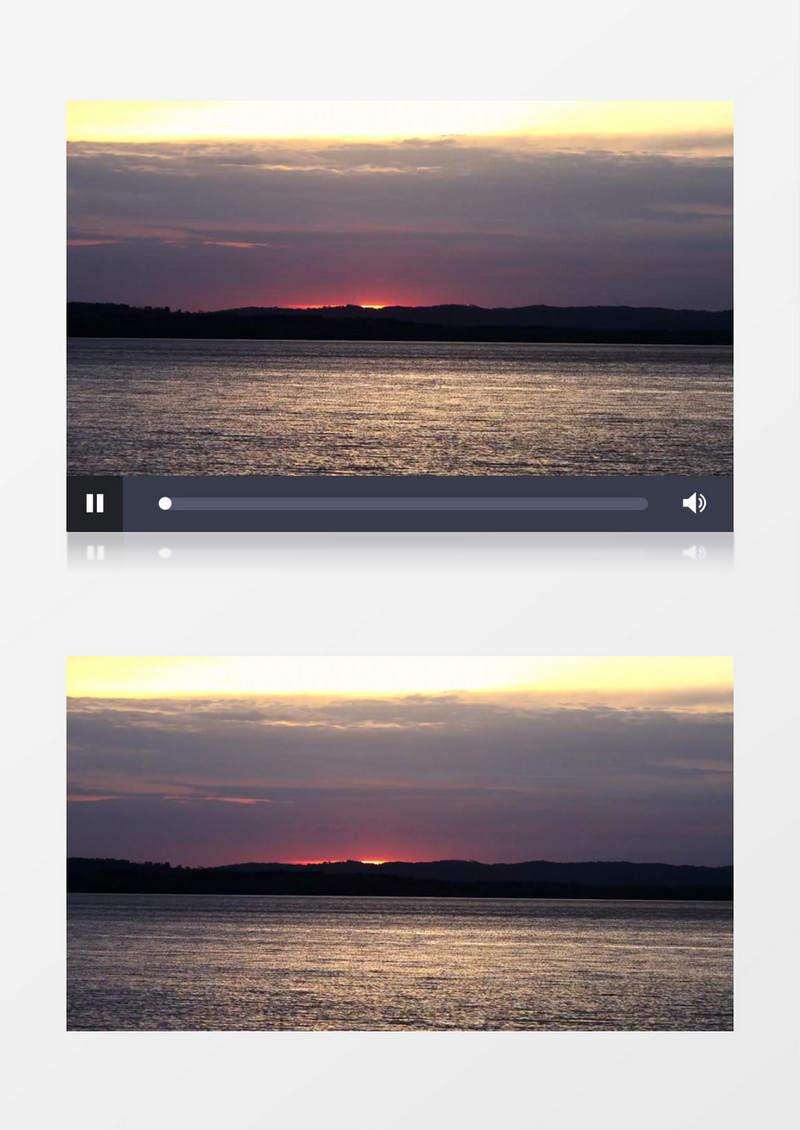 傍晚的落日和夕阳余晖下的海面实拍视频素材