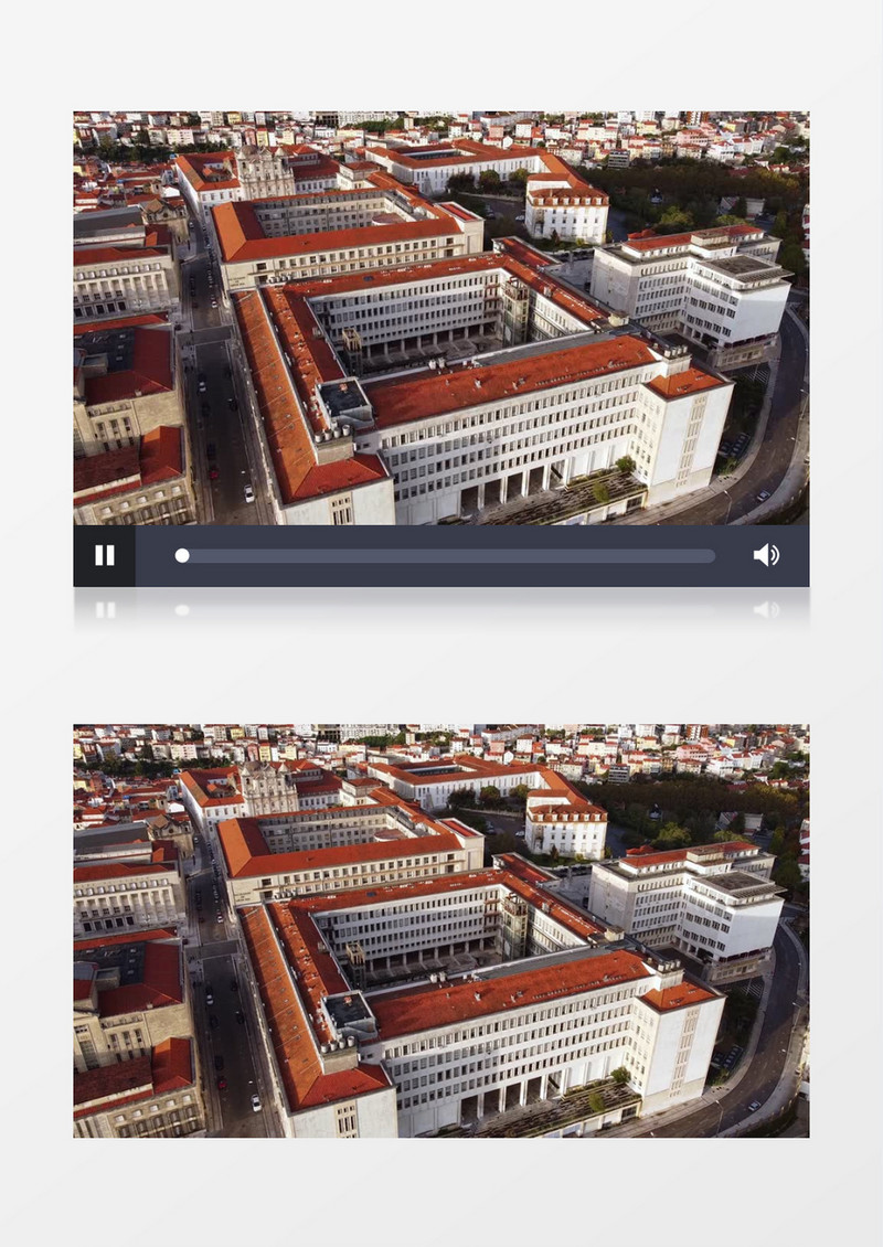 红色房顶的城市建筑实拍视频素材