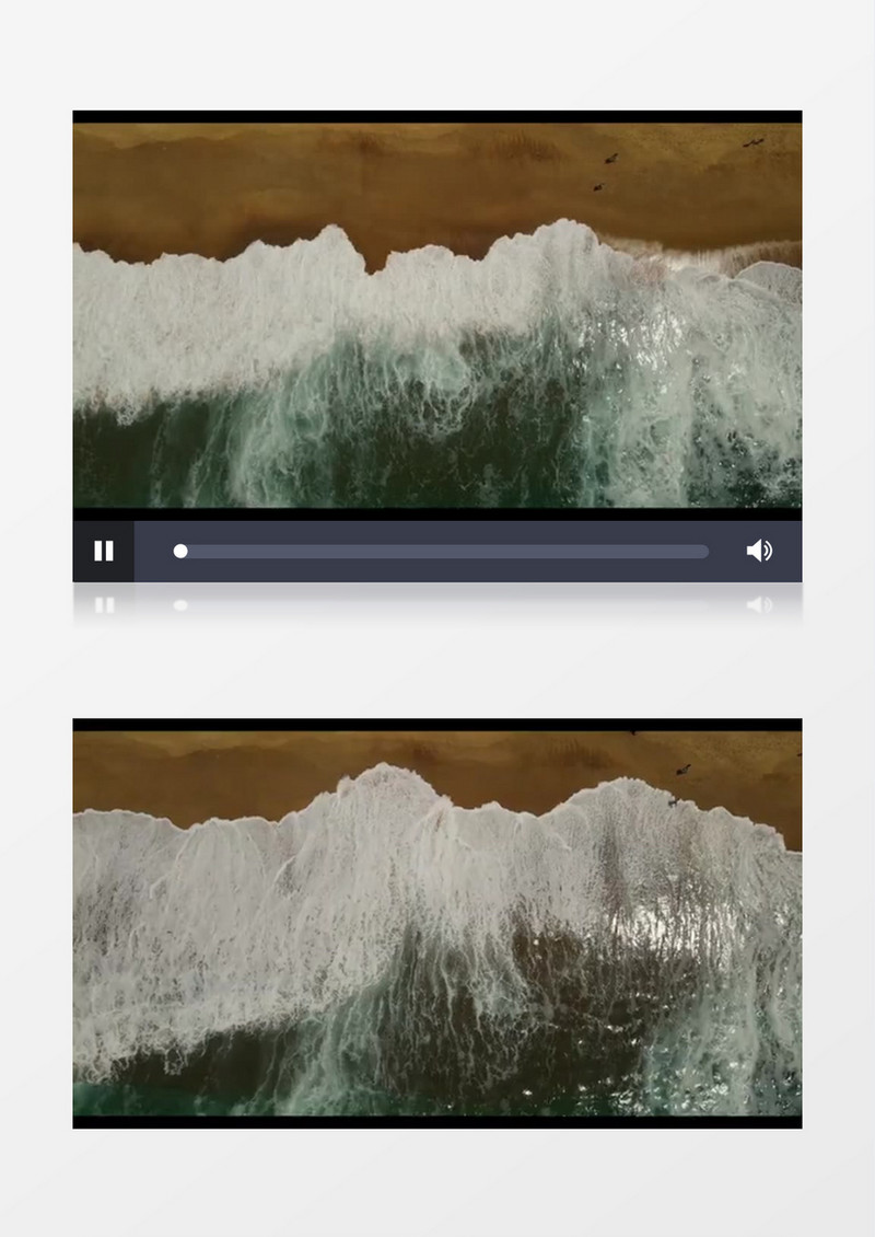 汹涌的海浪涌上沙滩实拍视频素材