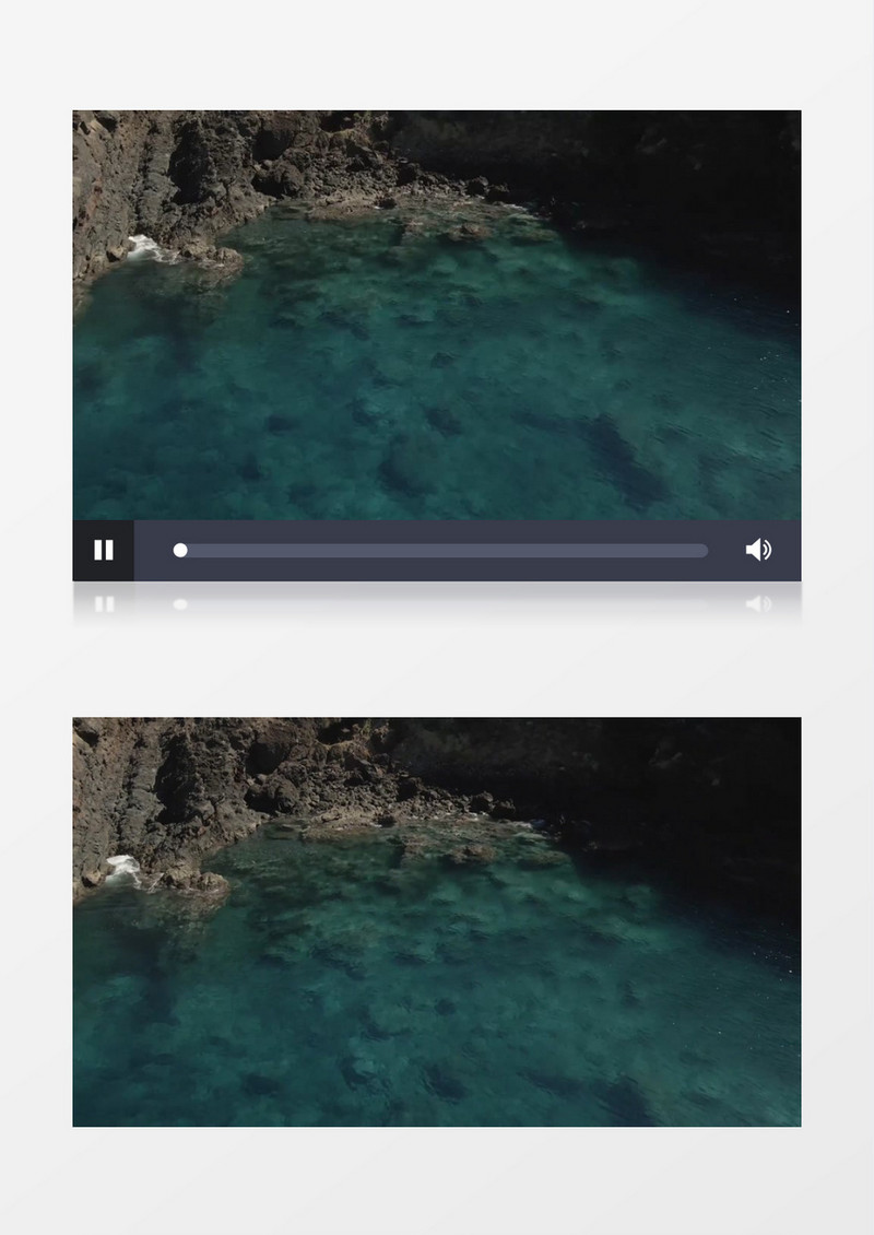 清澈的海水和岸边的礁石实拍视频素材