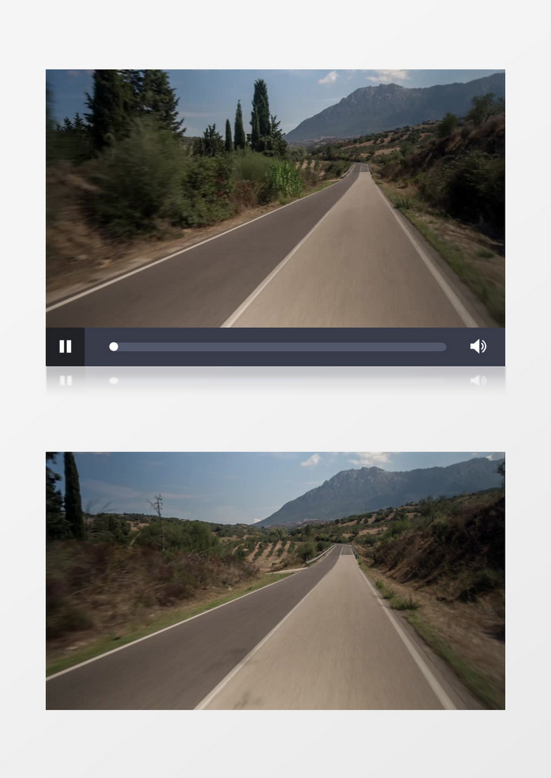 道路两侧的景色变化实拍视频素材