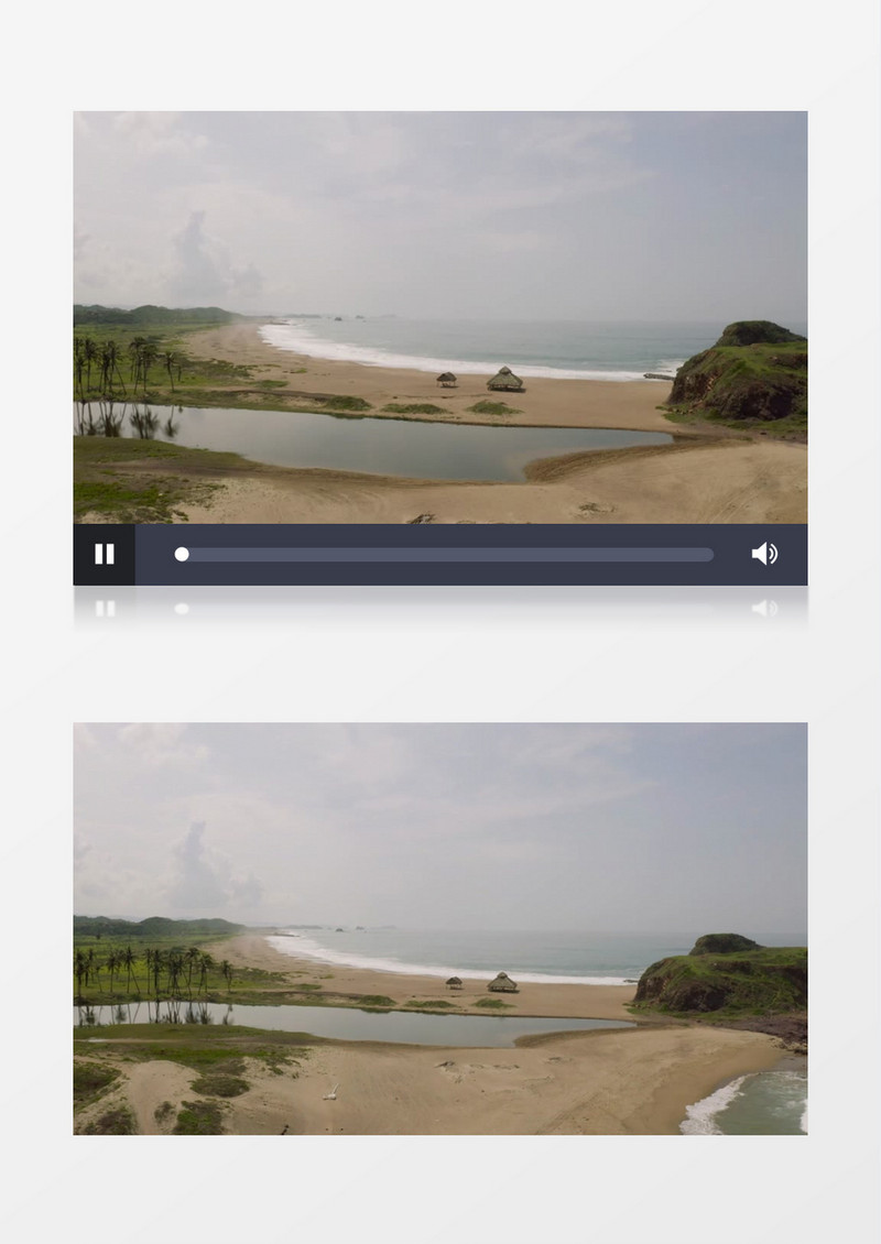 海水的波浪不断的涌上沙滩实拍视频素材