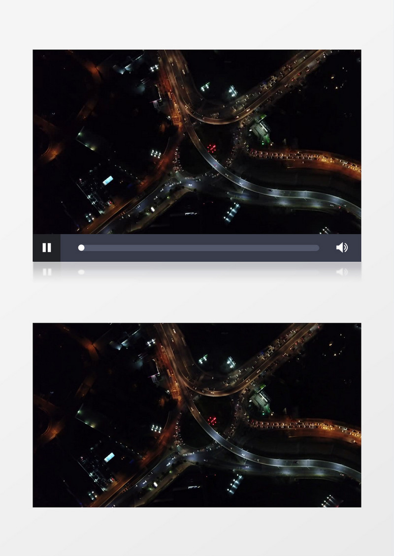 航拍城市立交夜晚的车辆通行状况实拍视频素材