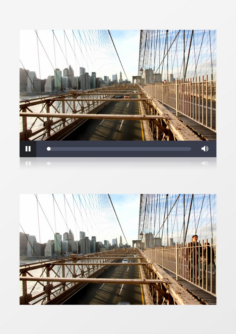 延时拍摄桥上的人群和车辆实拍视频素材