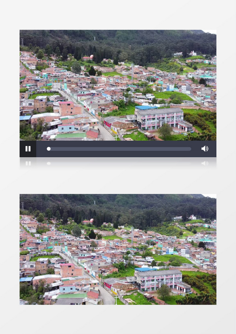 山脚下的居民建筑景观实拍视频素材
