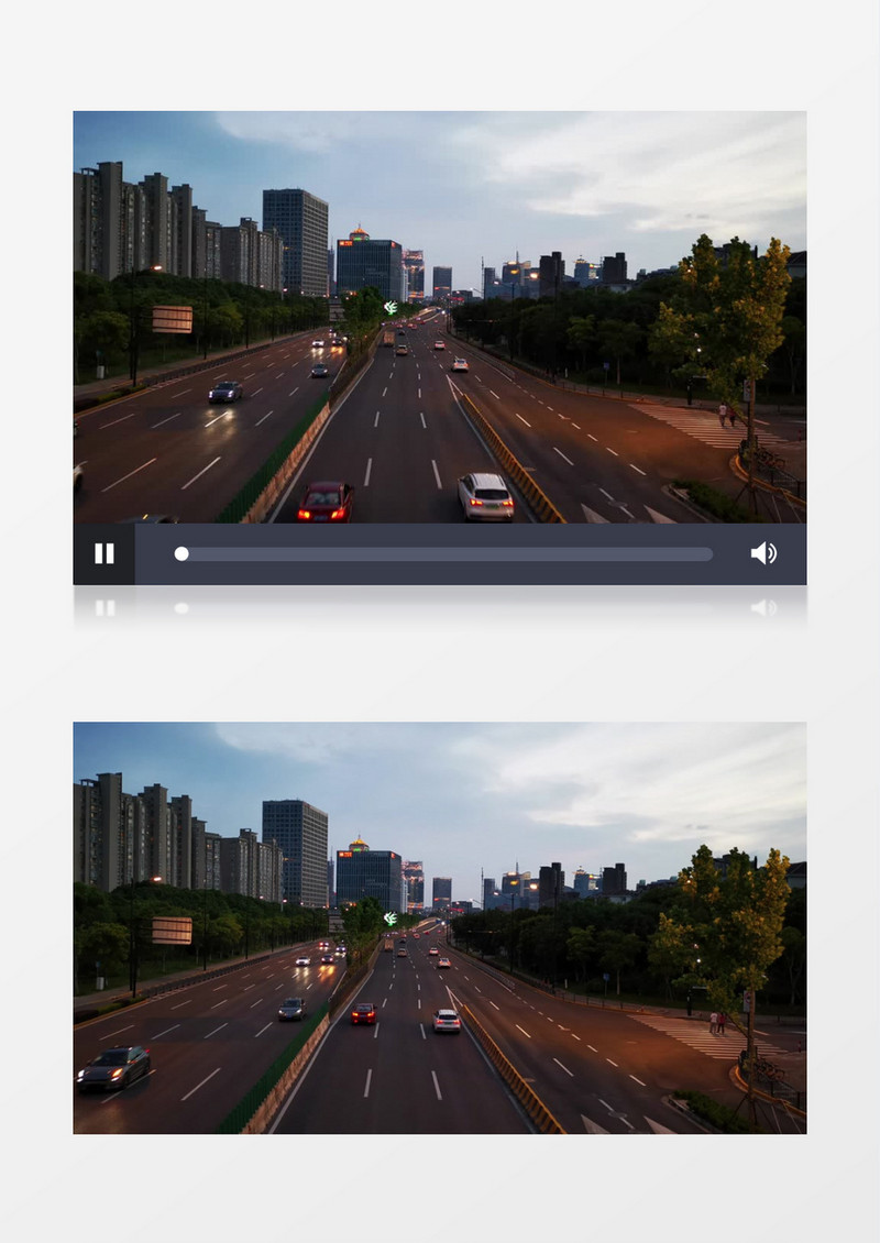傍晚城市道路上的车辆实拍视频素材