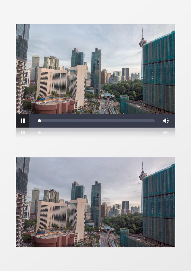 延时拍摄城市建筑从白天到晚上的景象变化实拍视频素材